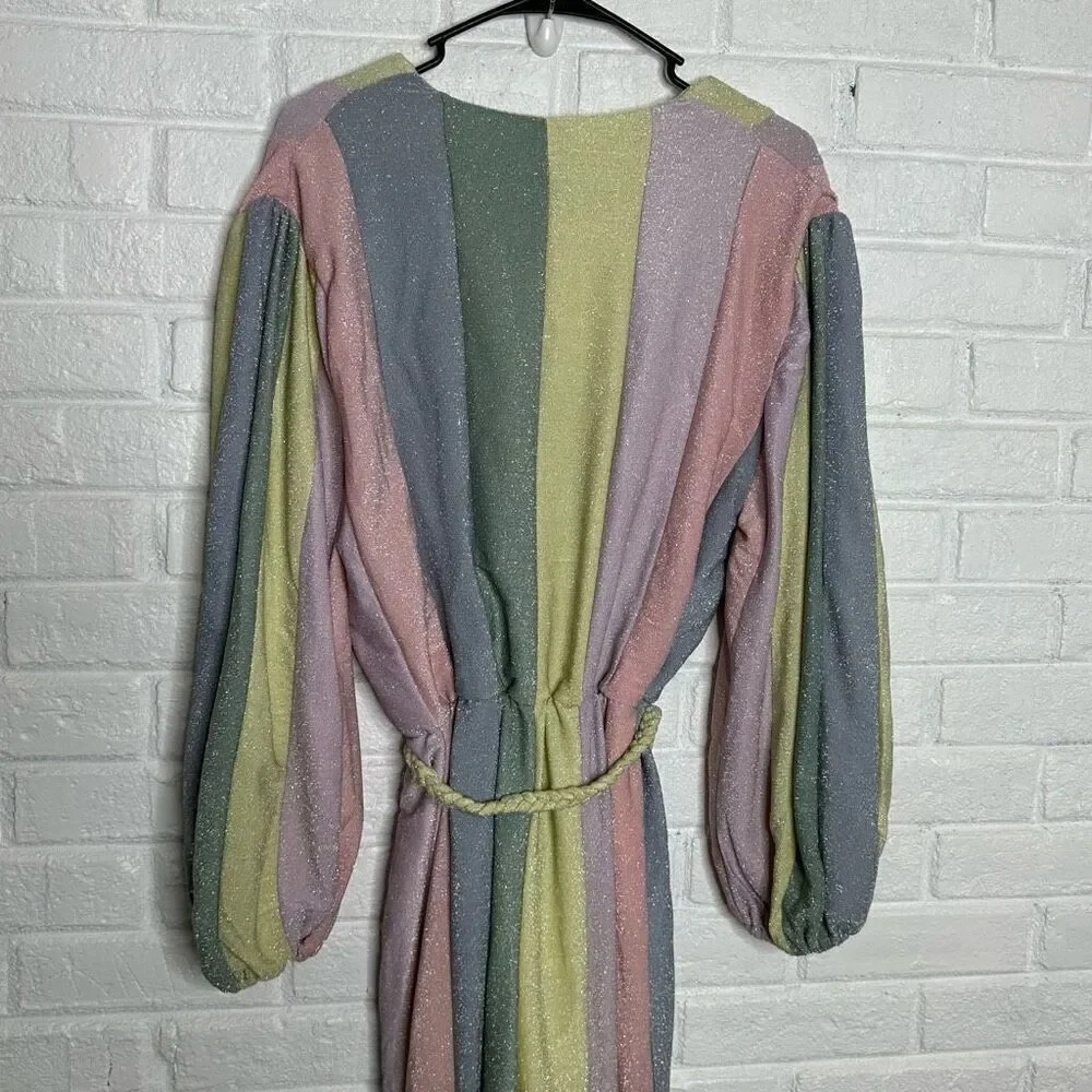 NWT Storia Rainbow Pastel Long Sleeve Pants Jumpsuit size Medium - Picture 5 of 7